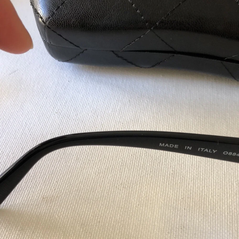Chanel Gold Metal Round Sunglasses with Black Case